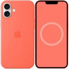 Чохол Silicone case (AAA) with Magsafe and Animation для Apple iPhone 16 (6.1") Tangerine