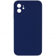 Silicone Case Square Full Camera Protective (AA) NOLOGO для Apple iPhone 11 (6.1") Темно-синій / Midnight blue