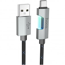 Дата кабель Hoco U123 Regent colorful 3A USB to Type-C (1.2m) Black