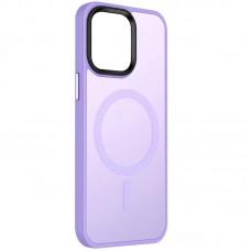 TPU+PC чохол Metal Buttons with MagSafe Colorful для Apple iPhone 14 (6.1") Бузковий