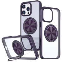TPU+PC чохол Metal Ring with MagSafe для Apple iPhone 16 Pro Max (6.9") Темно-фіолетовий