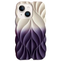 TPU чохол Leaf для Apple iPhone 15 (6.1") White / Purple