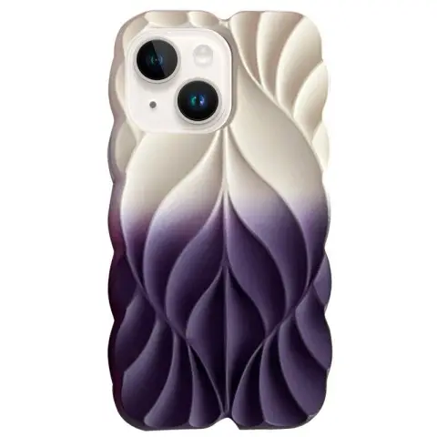 TPU чохол Leaf для Apple iPhone 15 (6.1") White / Purple