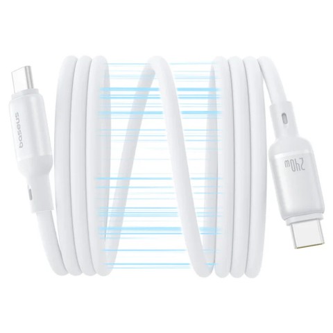 Дата кабель Baseus PicoGo Magnetic Liquid Silicone Type-C to Type-C 240W (1m) (P10376800) Moon White