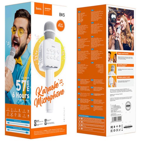 Караоке Мікрофон-колонка Hoco BK5 Білий