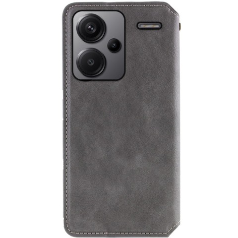 Шкіряний чохол-книжка GETMAN Cubic (PU) для Xiaomi Redmi Note 13 Pro+ Сірий