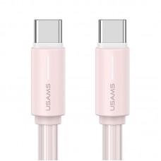 Дата кабель Usams US-SJ734 Bicolor Charging YR Ser. Type-C to Type-C 60W (1m) Pink