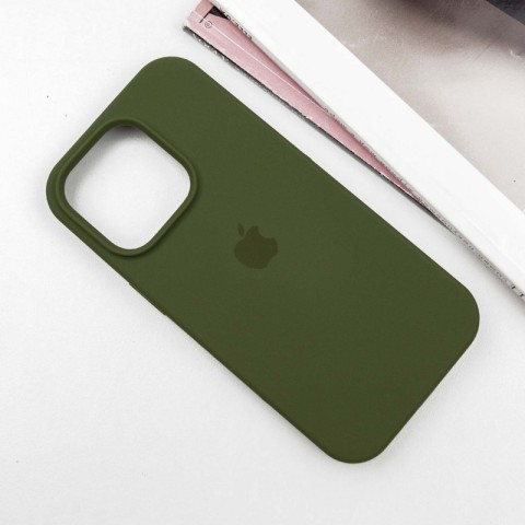 Чохол Silicone Case Full Protective (AA) для Apple iPhone 13 Pro (6.1") Зелений / Dark Olive