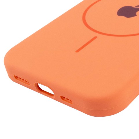 Чохол Silicone Case Full Protective (AA) with MagSafe для Apple iPhone 14 Plus (6.7") Помаранчевий / Papaya