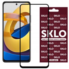 Захисне скло SKLO 3D (full glue) для Xiaomi Poco M4 Pro 4G Чорний