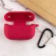 Силіконовий футляр New з карабіном для навушників Airpods Pro Червоний / Rose Red