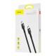 Дата кабель Baseus Cafule Type-C to Type-C Cable PD 2.0 60W (1m) (CATKLF-G) Чорний / Сірий