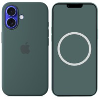 Чохол Silicone case (AAA) with Magsafe and Animation для Apple iPhone 16 Plus (6.7") Lake Green