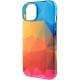 Шкіряний чохол Colour Splash with MagSafe для Apple iPhone 12 Pro / 12 (6.1") Red / Blue
