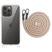 Чохол TPU Transparent with Straps для Apple iPhone 12 Pro Max (6.7") Clay