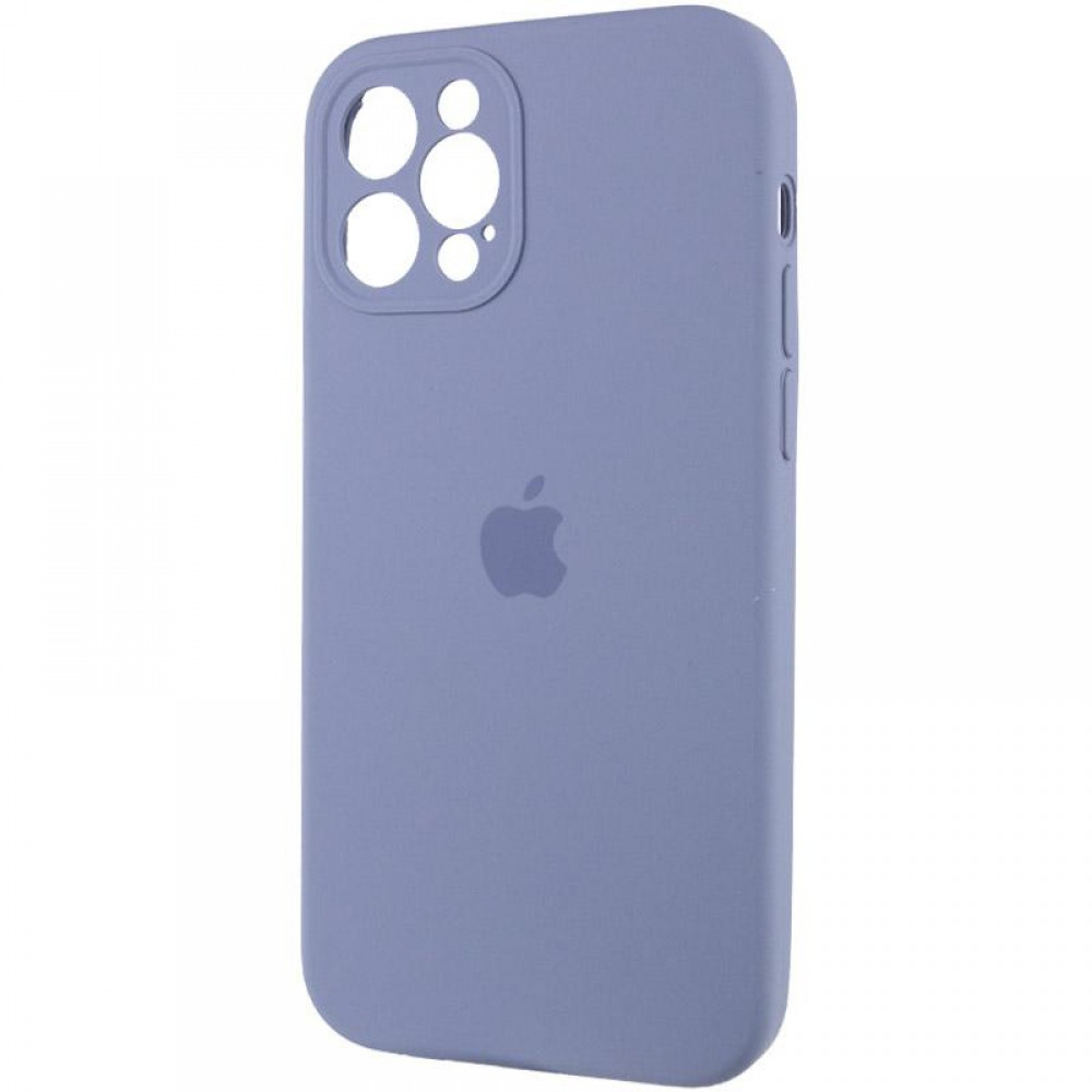 Чохол Silicone Case Full Camera Protective (AA) для Apple iPhone 12 Pro Max (6.7") Сірий / Lavender Gray