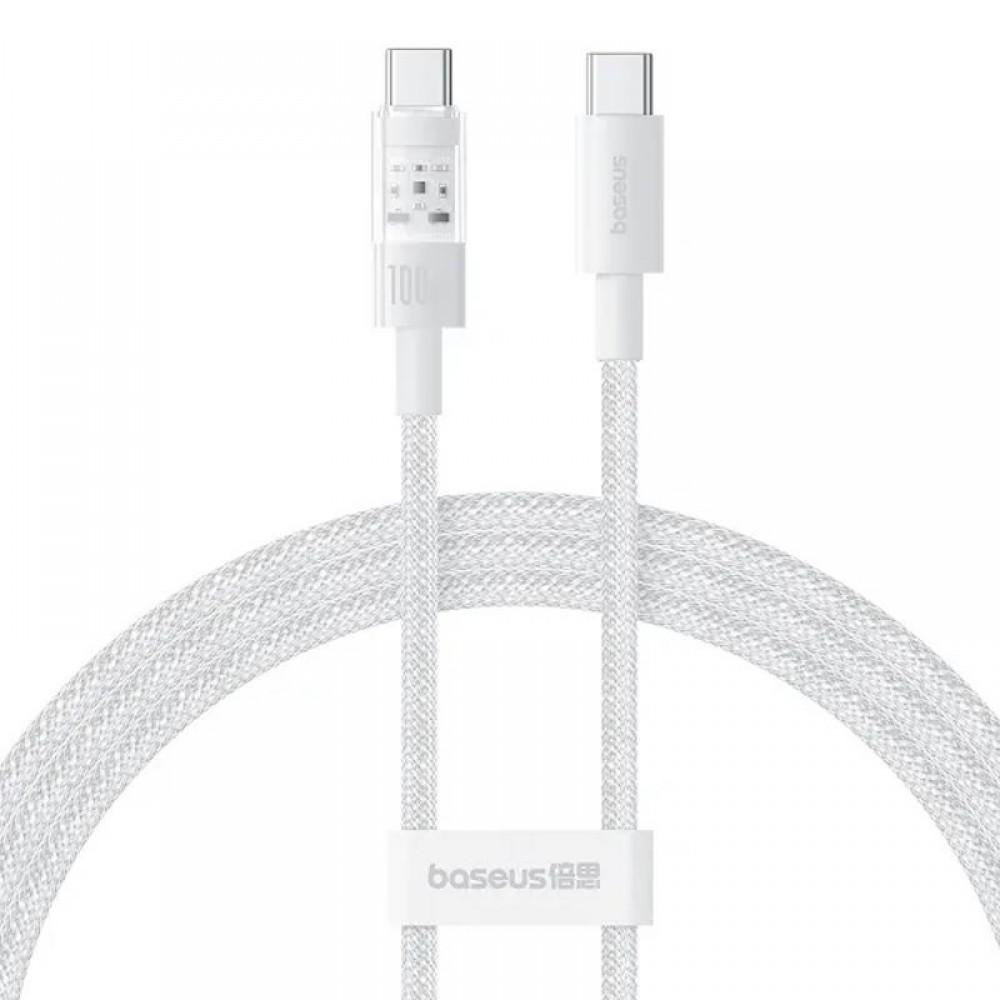 Дата кабель Baseus Gem Fast Charging Type-C to Type-C 100W (2m) (P10373000111-01) Moon White