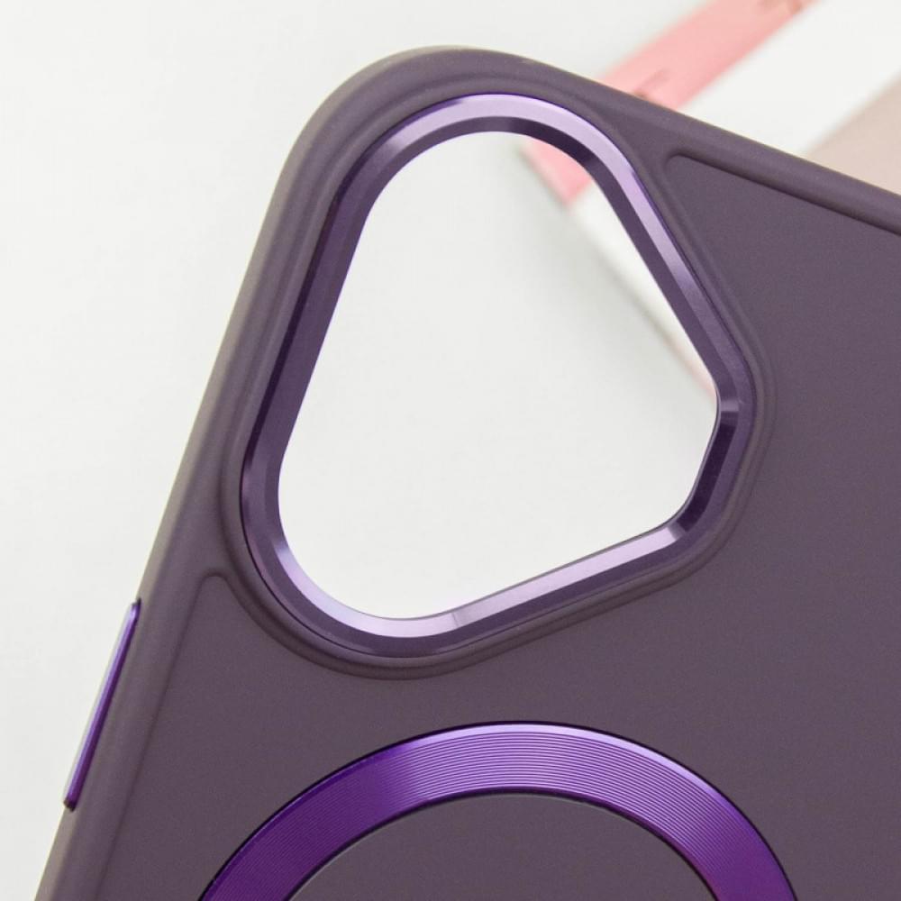 TPU чохол Bonbon Metal Style with MagSafe для Apple iPhone 16 Plus (6.7") Фіолетовий / Dark Purple