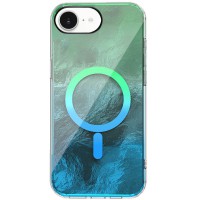 Чохол TPU Shiny Mountain (MagFit) для Apple iPhone 16e (6.1") Green / Blue