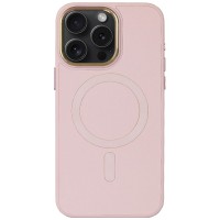 Шкіряний чохол Bonbon Leather Metal Style with MagSafe для Apple iPhone 12 Pro Max (6.7") Рожевий / Light pink