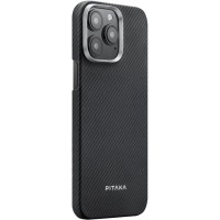 Чохол PC PITAKA with MagSafe для Apple iPhone 15 Pro (6.1") Black / Grey