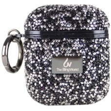 TPU чохол Bling World Rock Diamond для навушників AirPods 1/2 Чорний