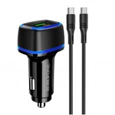 АЗП Borofone BZ14A Mercury PD20W+QC3.0 3A (1USB-A/1C) + кабель Type-C to Type-C Чорний