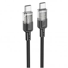 Дата кабель Hoco U129 Spirit Transparent Type-C to Type-C 60W (1.2m)