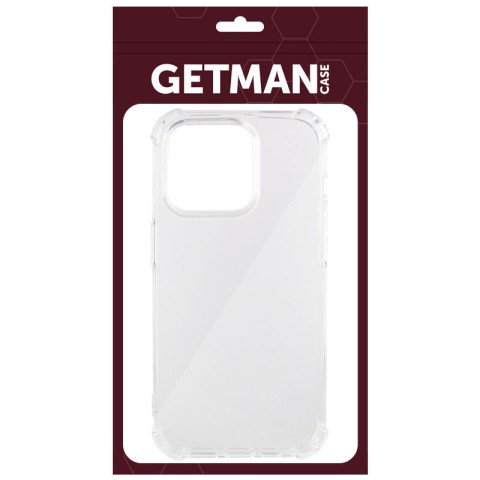 TPU чохол GETMAN Ease logo посилені кути для Apple iPhone 15 Pro (6.1") Безбарвний (прозорий)
