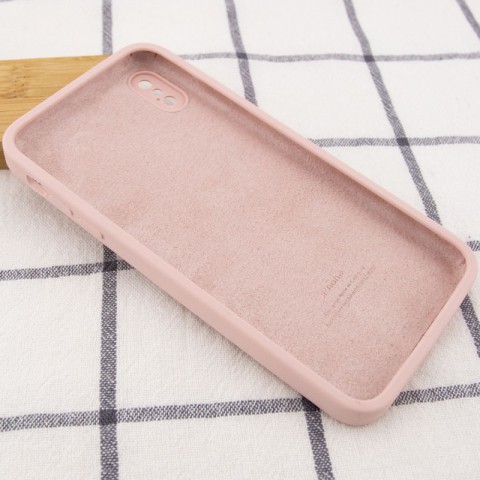 Чохол Silicone Case Square Full Camera Protective (AA) для Apple iPhone XS Max (6.5") Рожевий / Pink Sand