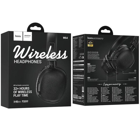 Накладні бездротові навушники Hoco W64 Earl II Black