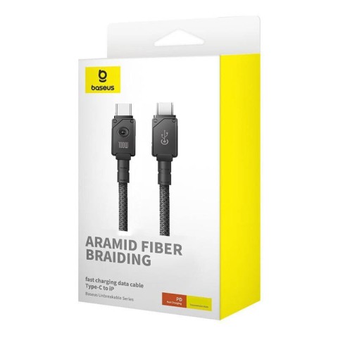 Дата кабель Baseus Unbreakable Series Fast Charging Type-C to Type-C 100W 1m (P10355800111-0) Black