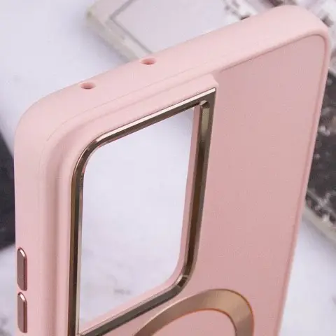 TPU чохол Bonbon Metal Style with MagSafe для Samsung Galaxy S24 Ultra Рожевий / Light Pink