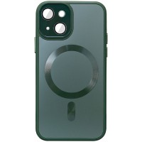 Чохол TPU+Glass Sapphire Midnight with MagSafe для Apple iPhone 15 (6.1") Зелений / Forest green
