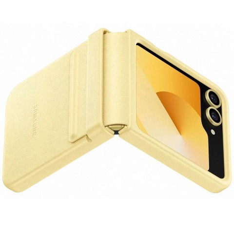 Шкіряний чохол Leather Case (AAA) для Samsung Galaxy Z Flip6 Yellow