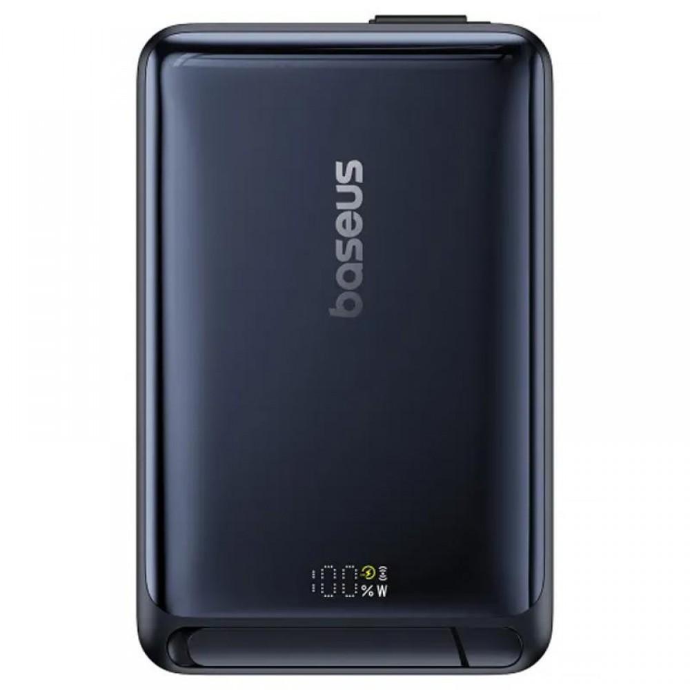 Портативний ЗП Power Bank Baseus Nomos Qi2 Kickstand OS with Cable 45W з БЗП 10000 mAh (P10078800) Cosmic Black