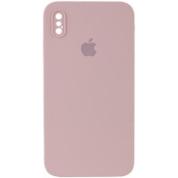 Чохол Silicone Case Square Full Camera Protective (AA) для Apple iPhone XS Max (6.5") Рожевий / Pink Sand
