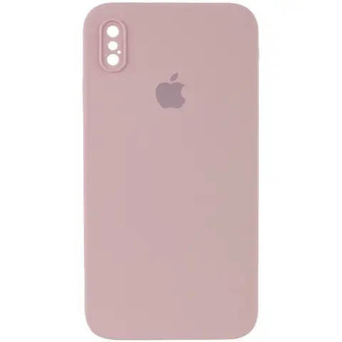 Чохол Silicone Case Square Full Camera Protective (AA) для Apple iPhone XS Max (6.5") Рожевий / Pink Sand