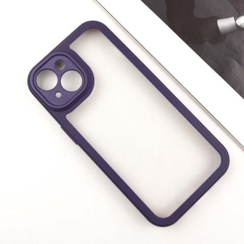 TPU чохол Transparent + Colour 1,5mm для Apple iPhone 14 (6.1") Purple