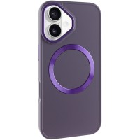 TPU чохол Bonbon Metal Style with MagSafe для Apple iPhone 16 (6.1") Фіолетовий / Dark Purple