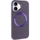 TPU чохол Bonbon Metal Style with MagSafe для Apple iPhone 16 (6.1") Фіолетовий / Dark Purple