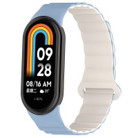 Ремінець Dual-color Magnetic для Xiaomi Mi Band 9/8/10 Lilac Blue / White