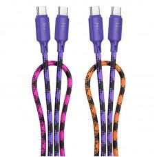 Дата кабель Hoco X116 Meridian Type-C to Type-C 60W (1m) Gradient Purple Mix
