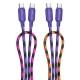 Дата кабель Hoco X116 Meridian Type-C to Type-C 60W (1m) Gradient Purple Mix
