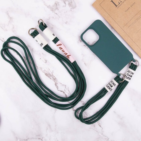Чохол TPU two straps California для Apple iPhone 13 (6.1") Зелений / Forest green