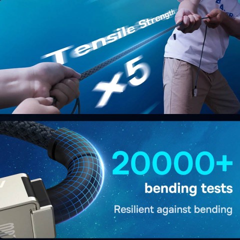 Дата кабель Baseus Unbreakable Series Fast Charging Type-C to Type-C 100W 1m (P10355800111-0) Black