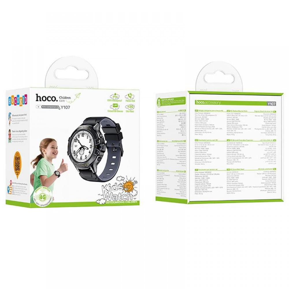 Дитячий cмарт-годинник Hoco Y107 4G with call function Black