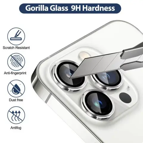 Захисне скло Metal Classic на камеру (у упак.) для Apple iPhone 14 Pro (6.1") / 14 Pro Max (6.7") Срібний / Silver