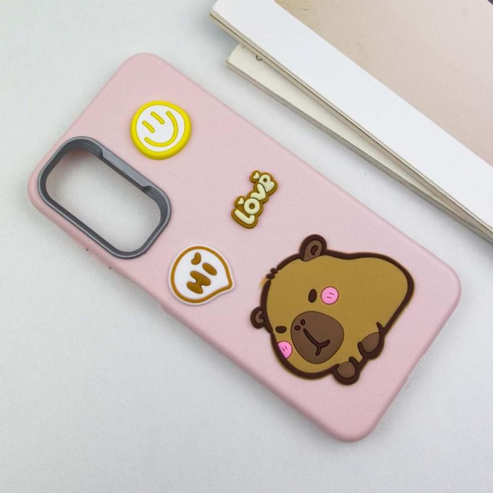 Чохол TPU Leather Toys для Samsung Galaxy S24 FE Capybara / Pink
