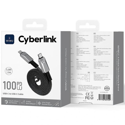 Дата кабель WIWU Wi-C078 Type-C to Type-C 100W (1m) Silver